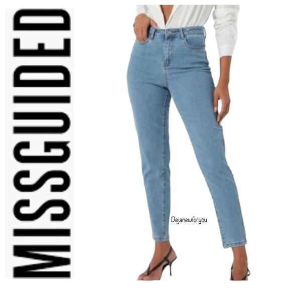 Misguided Comfort Stretch Straight Leg Jeans Size 16 or W34 NWT - Picture 1 of 7